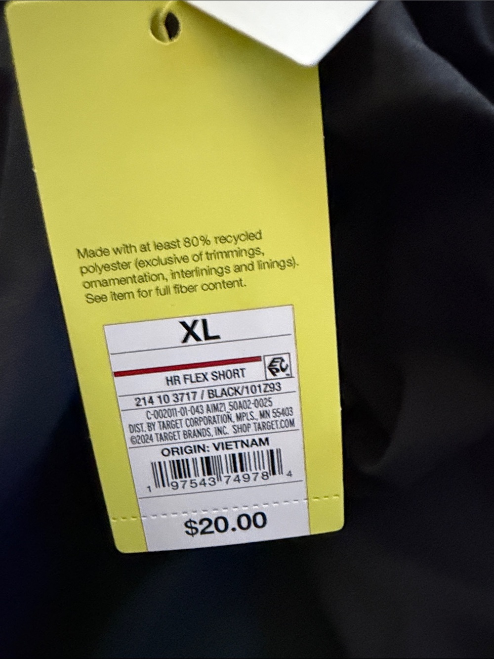 all in motion Black Athletic Shorts with Neon Yellow Tag - Picture 5 of 9